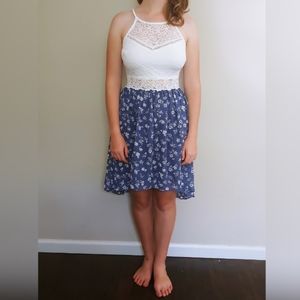 Juniors Lace Halter Dress